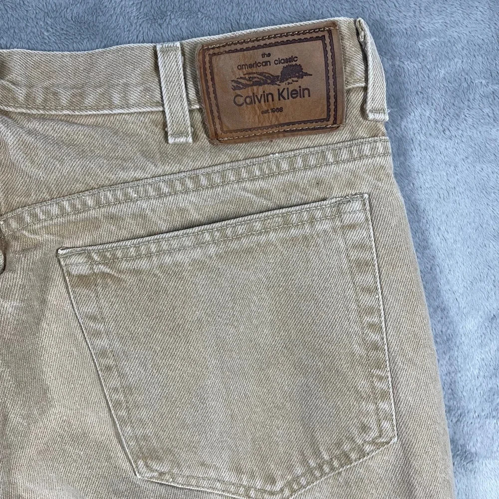 Calvin Klein Sport Jeans Mens 36(33x34) Tan VTG Union Made USA 100% Cotton Denim